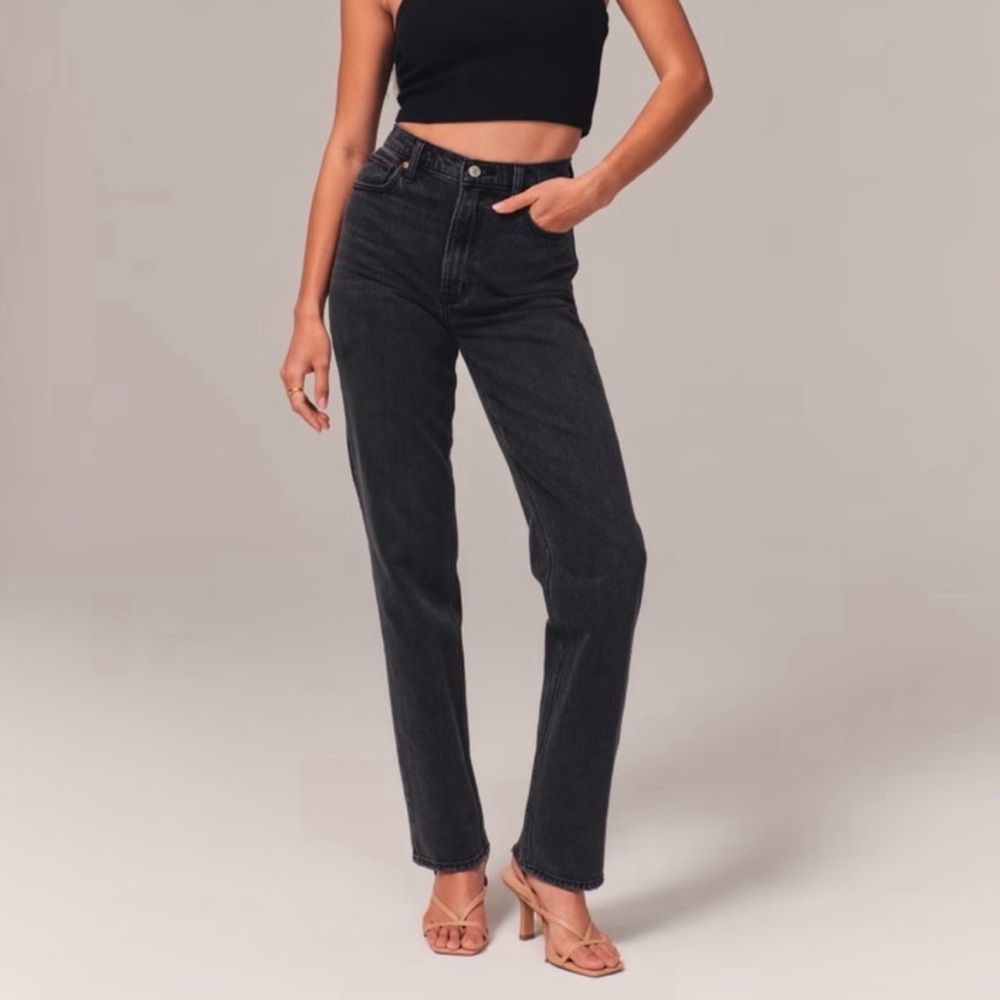 Abercrombie & Fitch Straight Leg Jeans — Washed Black - Picture 1 of 11